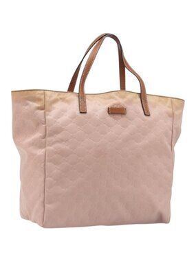 GUCCI GG Canvas Tote Bag Pink Brown 282439